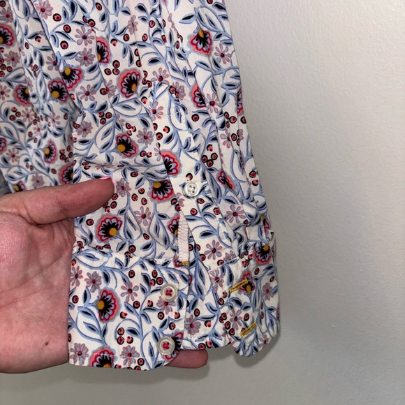 Talbots Cotton Lotus Flower Floral Button Down Blouse Size XL - Picture 7 of 10